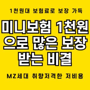미니보험, 월 1천원대로 저렴한 현대생활의 필수품 1 1천원대 미니보험으로 필요한 보장만 챙겨보자
